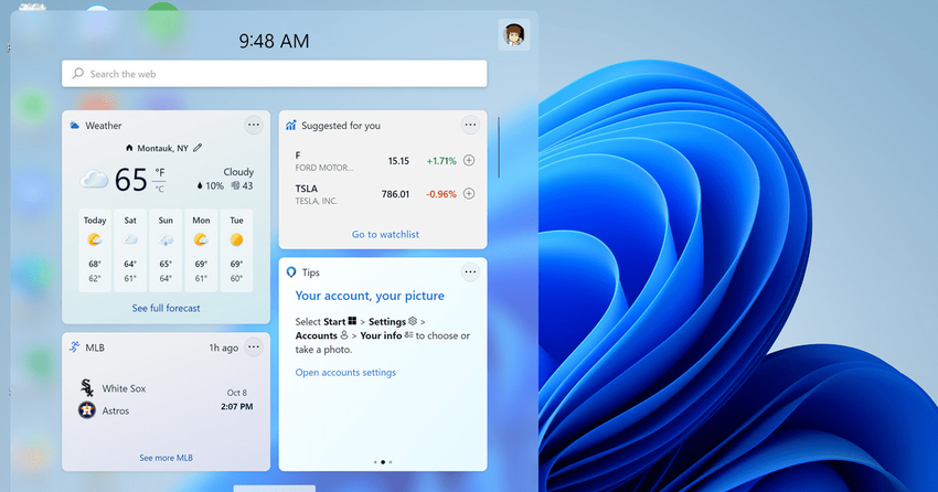 Microsoft fügt neue interaktive Widgets zu Windows 11 hinzu - sie können Benachrichtigungen senden