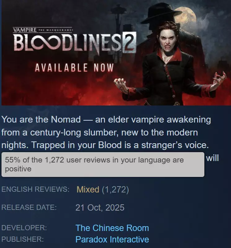 Spielcover Vampire: The Masquerade — Bloodlines 2