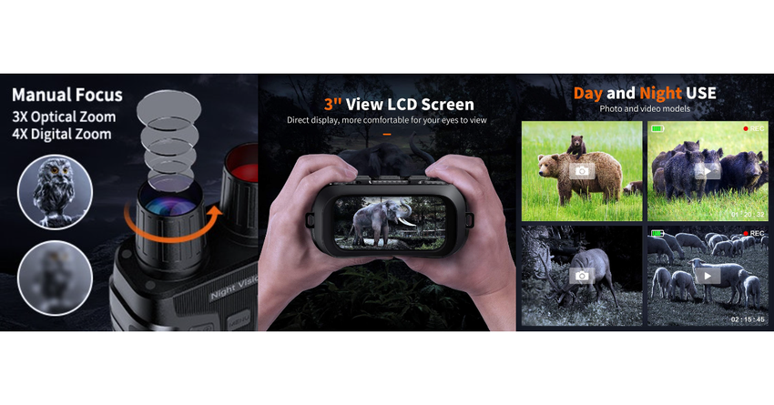 GTHUNDER Digitale Nachtsichtbrille wasserdichte ferngläser für kajakfahren