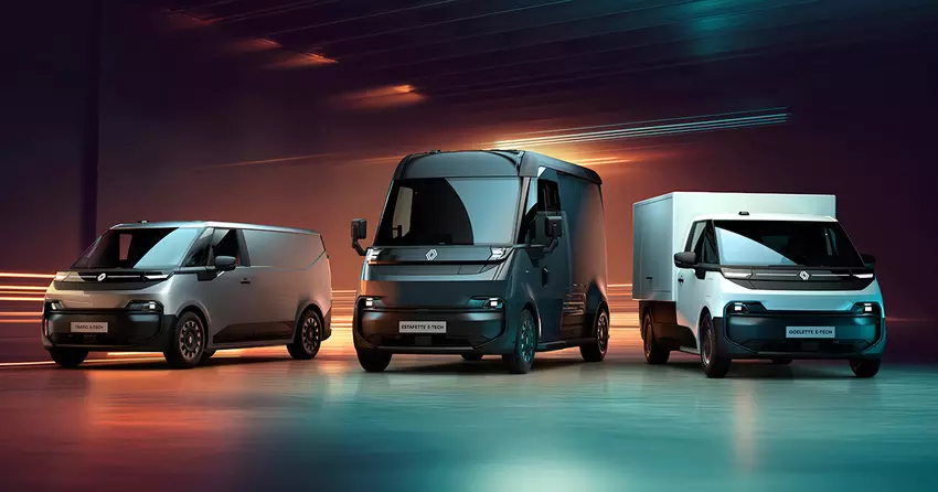 Renault hat ein Trio neuer Elektro-LKWs vorgestellt: Estafette, Goelette und Trafic