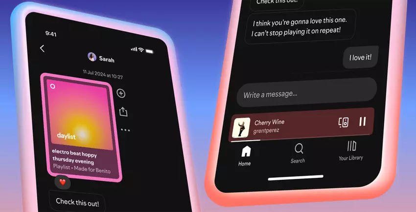 Spotify fügt Direktnachrichten hinzu: Musik ohne Drittanbieter-Apps teilen