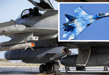 Die ukrainischen Flugzeuge Su-27 und Su-24 ...