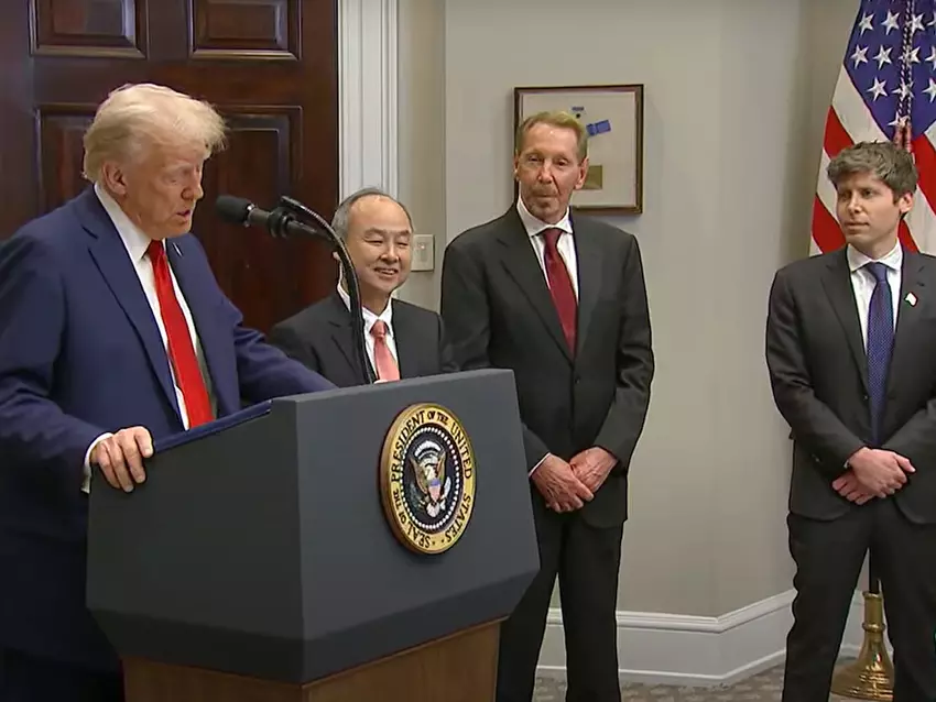 Donald Trump kündigt ein 500-Milliarden-Dollar-Investitionsprojekt für die KI-Entwicklung an