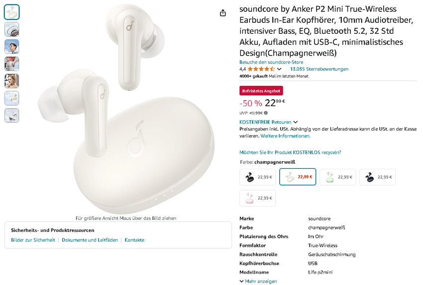 Soundcore P2 Mini Kopfhörer von Anker