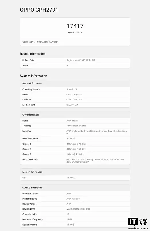 Daten aus der Geekbench-Datenbank