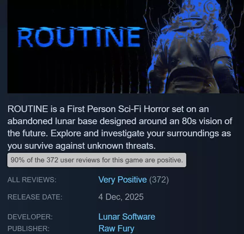 Szene aus dem Spiel ROUTINE