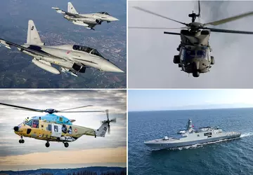 Eurofighter Typhoon-Kampfflugzeuge, NH90-Hubschrauber, Hawk Mk 167-Flugzeuge, ...