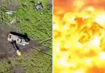 Ein ukrainischer Quadrocopter hat mit einer ...