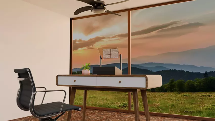 Transparente Phantom-Anzeige vor dem Hintergrund eines Sonnenuntergangs