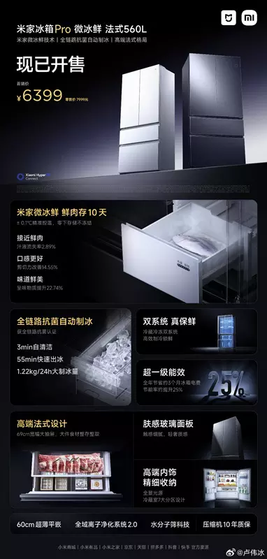 Xiaomi Mijia Kühlschrank Pro Micro-Chilled French