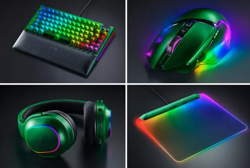 Durchsichtiges grünliches Gehäuse der Razer Phantom Collection Gamer-Zubehör