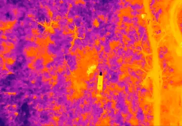 Drohne, Kamera mit Wärmebildkamera und Projektil: ...