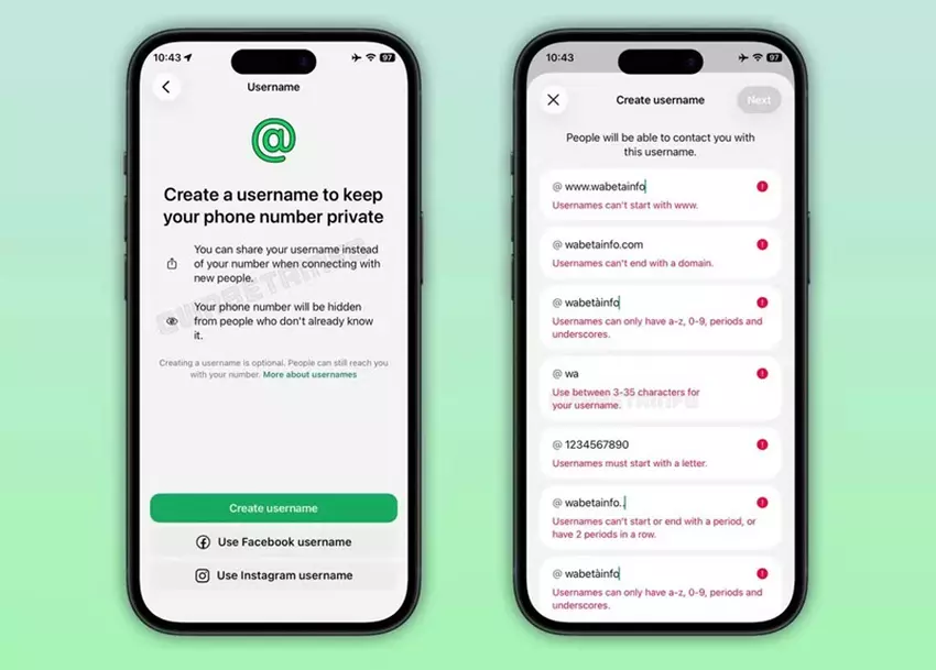 WhatsApp-Benutzername-Funktion