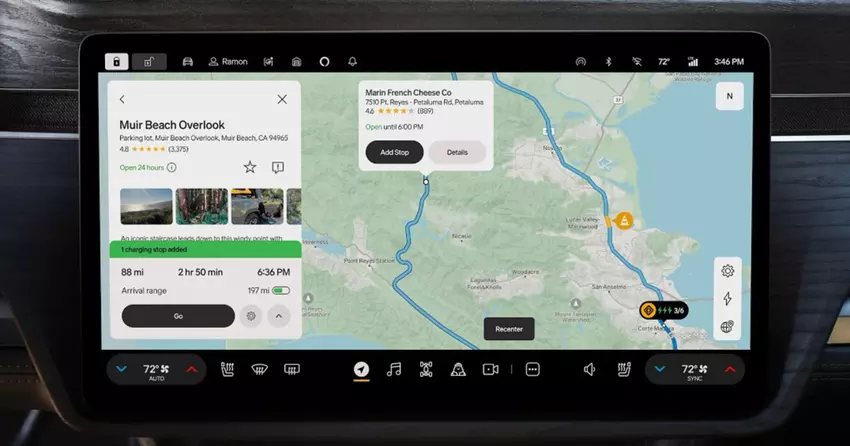 Rivian hat Google Maps in seine Elektroautos integriert