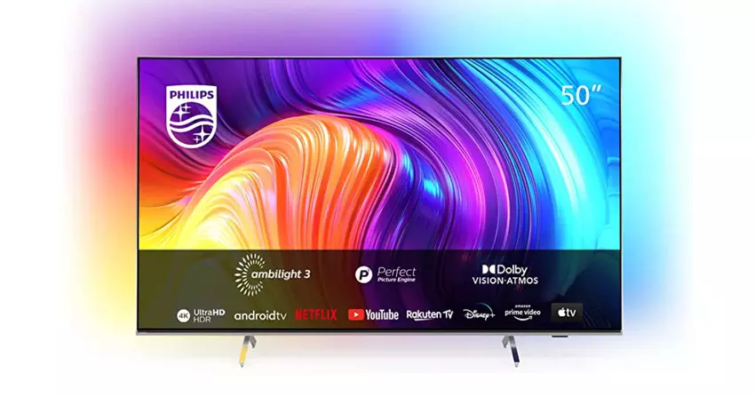 Erleben Sie den Kinosound zu Hause: Philips 50PUS8507/12 4K TV mit B8505/10 Soundbar mit Subwoofer kabellos für nur 729 € auf Amazon