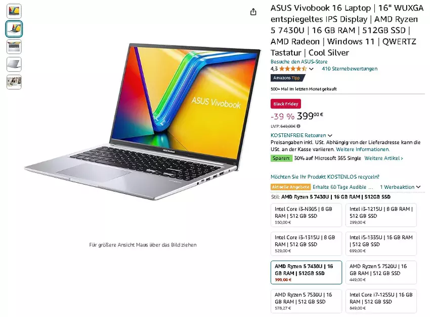 ASUS Vivobook 16 Laptop Screenshot