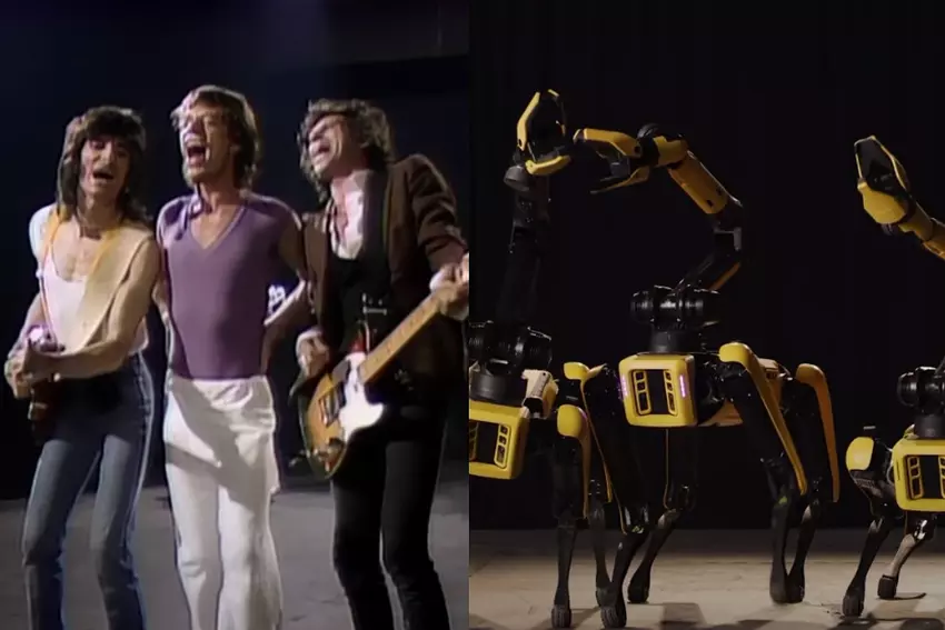 Boston Dynamics-Roboter tanzen mit Mick Jagger und spielen einen Clip von den Rolling Stones von vor 40 Jahren ab