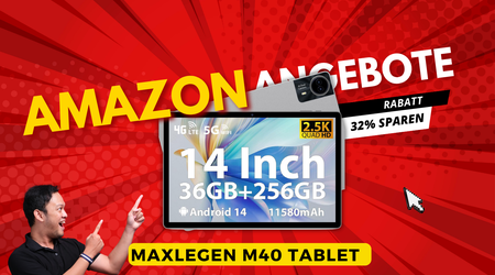 MAXLEGEN M40 Android 14 Tablet mit 14 Zoll Display – 120€ Rabatt!