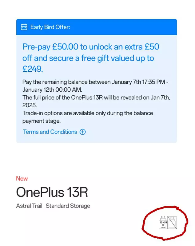 OnePlus UK Website bestätigt, dass OnePlus 13R wird nicht mit einem Ladegerät kommen