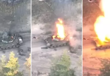 Ukrainische FPV-Drohnen mit Artillerie zerstörten einen ...