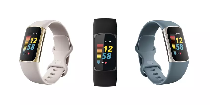 Neues Fitbit Charge 5 Smart-Armband in Renderings gezeigt: großes Display und drei Farben zur Auswahl