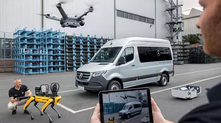 Ein Roboterdog und eine Drohne haben im Mercedes-Benz-Werk in Düsseldorf Einzug gehalten
