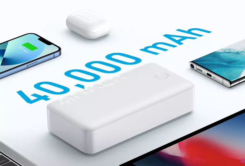 Anker 347 Portable Power Bank mit vier Anschlüssen, 40.000mAh, und 30W Leistung ist auf Verkauf auf Amazon für $55 ($44 off)