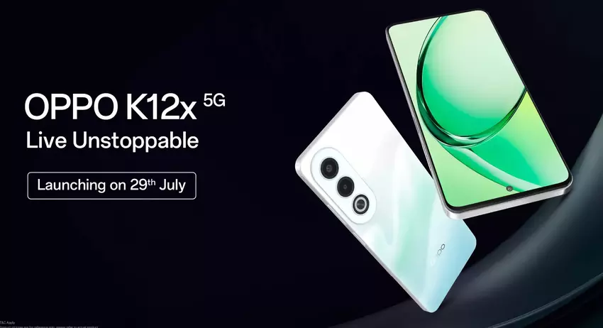 OPPO K12x 5G mit MIL-STD-810H und IP54 Schutz wird am 29. Juli weltweit vorgestellt