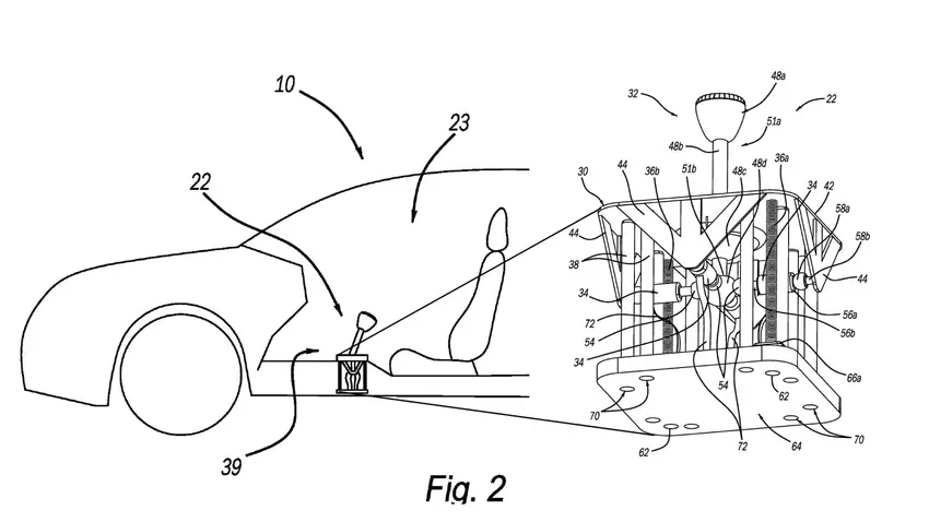 Schema eines mechanischen Getriebesimulators für Elektrofahrzeuge aus einer Patentdokumentation