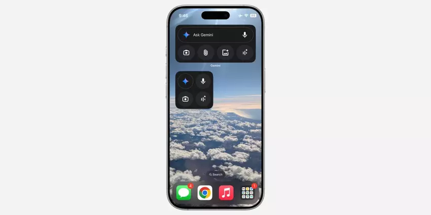 Neue Gemini-Widgets mit Mikrofon, Kamera und Live-Modus sind jetzt auf dem iPhone verfügbar