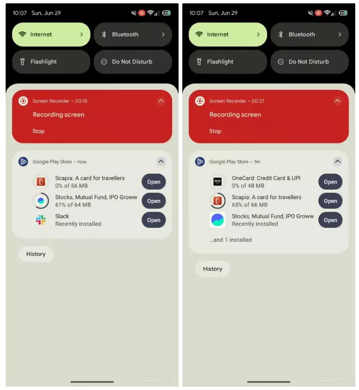 Aktualisierung der Benachrichtigungsoberfläche für App-Downloads
