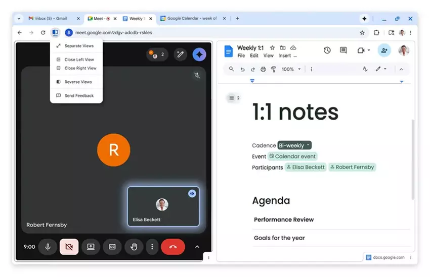 Split View-Symbol in Chrome