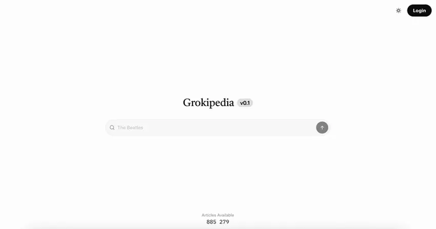 Hauptseite von Grokipedia
