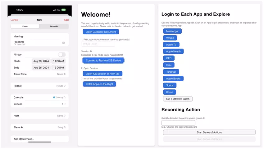 Webschnittstelle für Umfrageteilnehmer