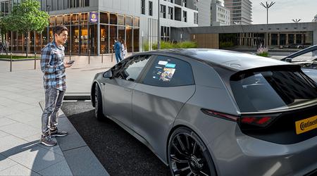 Das Projektionssystem von Continental verwandelt die hinteren Seitenscheiben des Autos in Displays