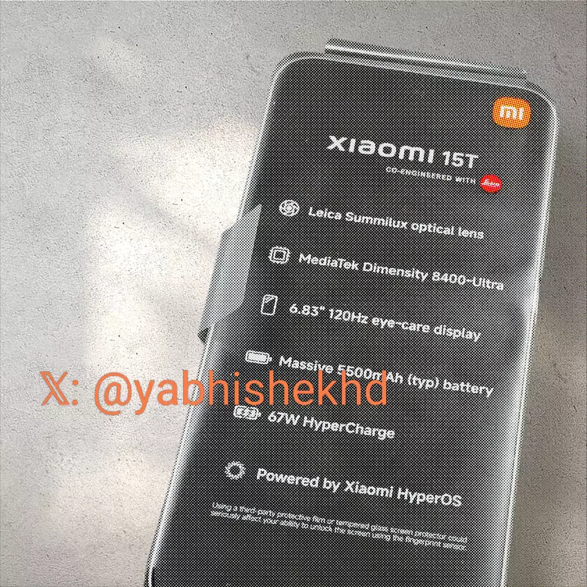 Das "unterirdische" Foto des Xiaomi 15T zeigt die wichtigsten technischen Eigenschaften des neuen Produkts