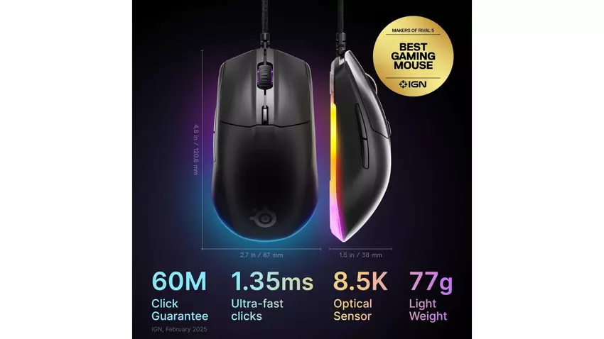 SteelSeries Rival 3 Gen 2 Gaming-Maus unter 50