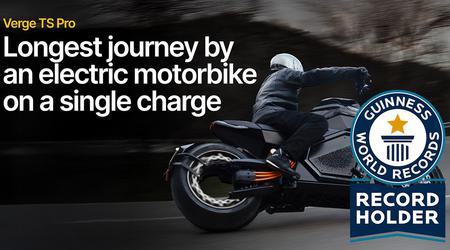 Verge TS Pro Elektromotorrad stellt Reichweitenrekord mit einer einzigen Ladung auf