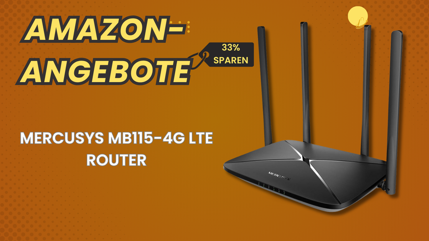 Mercusys MB115-4G LTE Router – 15€ Sofortrabatt nutzen!
