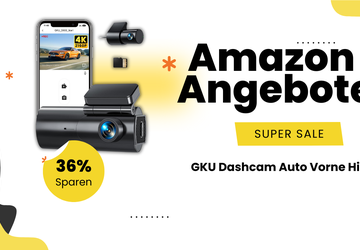GKU Dashcam Auto mit 4K Vorne ...