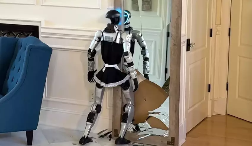 Video des Tages: humanoider Roboter Unitree G1 krachte in einen Spiegel, da er ihn für eine Tür hielt. Zweimal