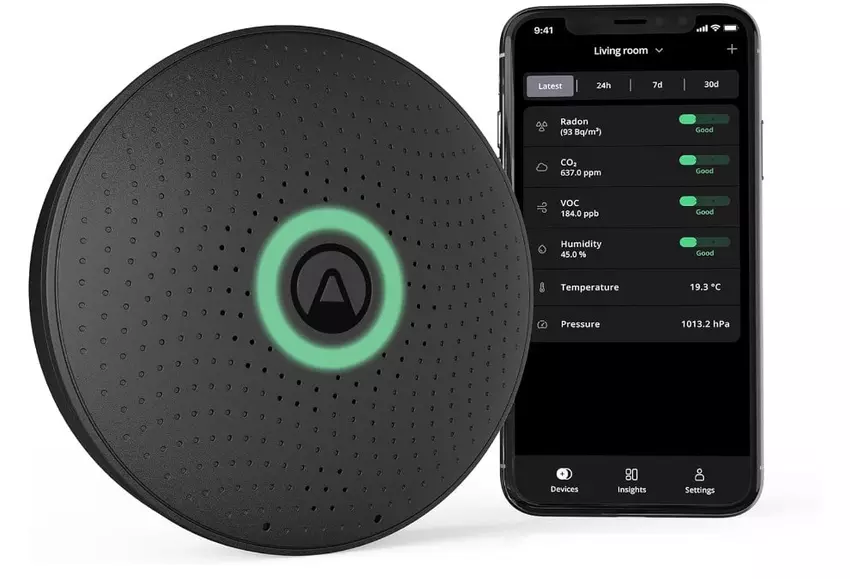 Airthings 2911 Wave Plus Luftqualitätsmonitor Allergie