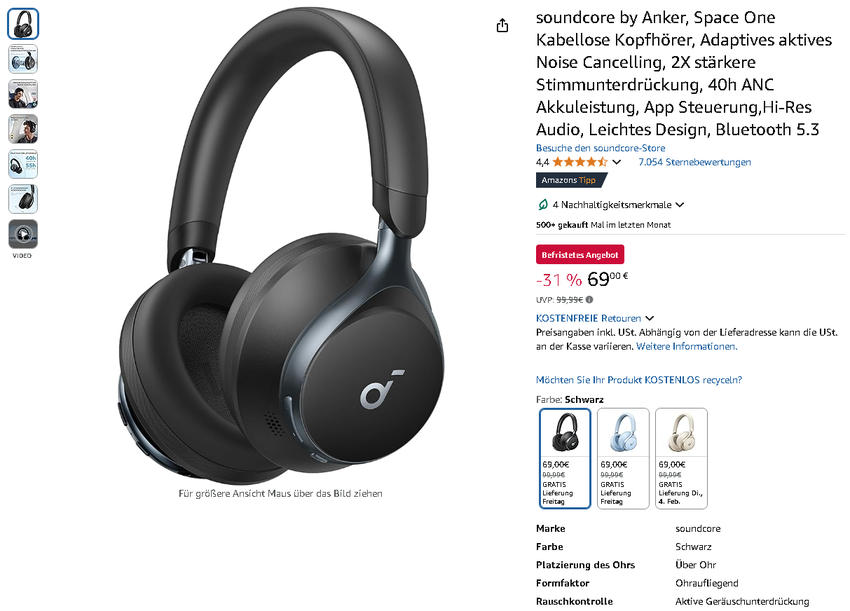 Soundcore Space One Kopfhörer