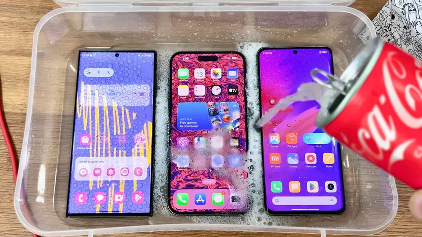 Der Eistest: Die Flaggschiffe Samsung Galaxy S23 Ultra, iPhone 14 Pro Max und Xiaomi 13 Ultra wurden mit Limonade übergossen und eingefroren (Video)