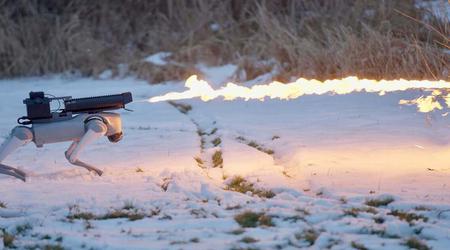 Ein Roboterhund mit einem Flammenwerfer, der Schnee schmilzt und Feuer entfacht: Amerikanisches Unternehmen stellt neue Technologie vor