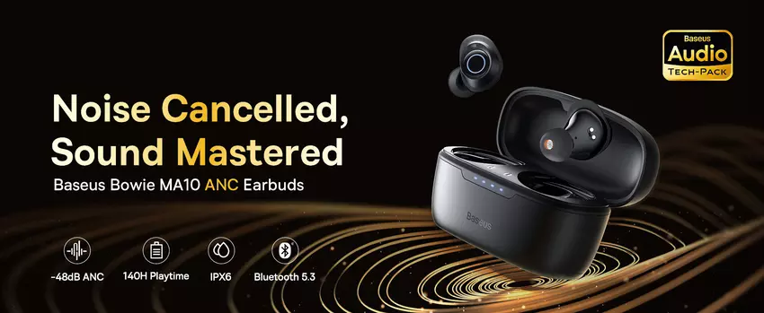 Baseus Bowie MA10: TWS-Kopfhörer mit Hybrid-AnC und bis zu 140 Stunden Akkulaufzeit für unter 30 $