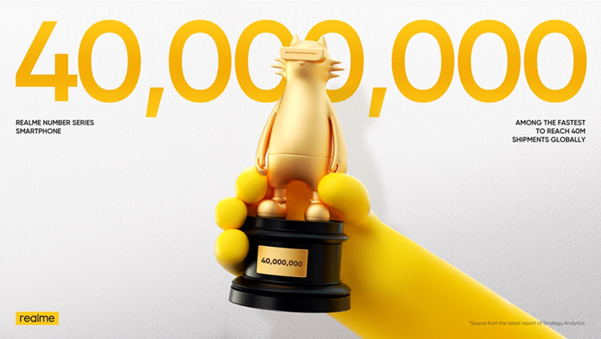 Die Nummernschildverkäufe von Realme übersteigen seit 2018 die 40-Millionen-Marke – nur Samsung Galaxy A, Redmi, iQOO und OPPO A verkauften sich schneller