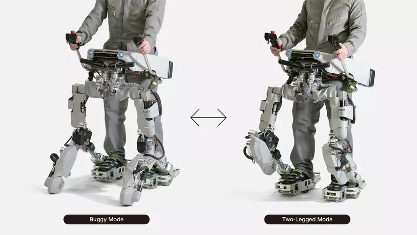 Panasonic Koma 1.5: Transformer Exoskelett - "Eisenbeine" und "Buggy" (Video)