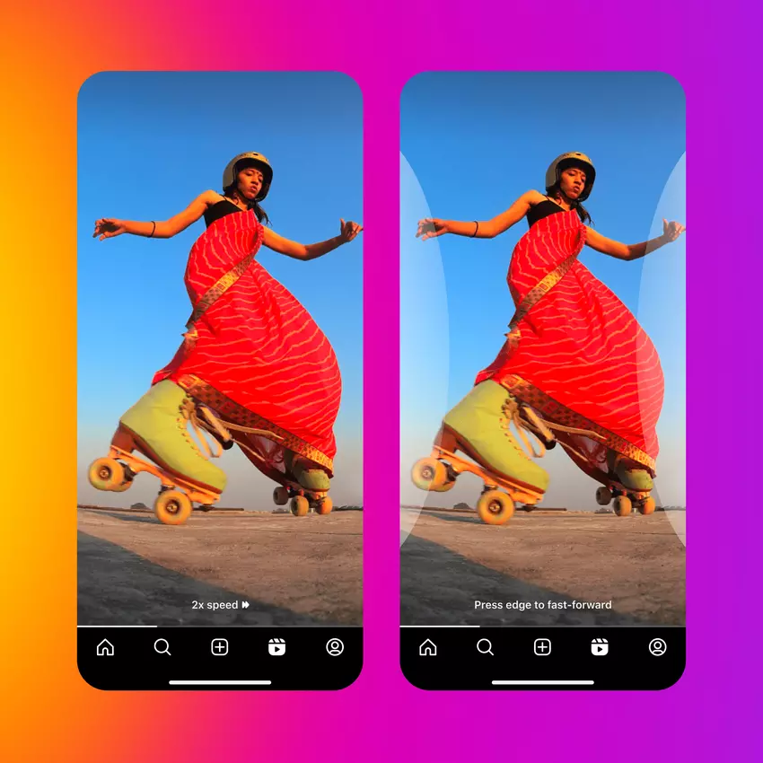 Die Schnellvorlauf-Option für Reels. Illustration: Instagram