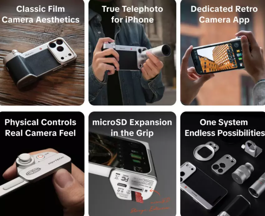 PGYTECH RetroVa-Zubehörteile auf iPhone
